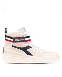 Baskets montantes en toile beiges Diadora