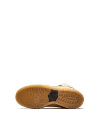 Baskets montantes en toile beiges Nike