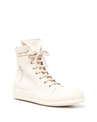 Baskets montantes en toile beiges Rick Owens DRKSHDW