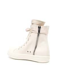 Baskets montantes en toile beiges Rick Owens DRKSHDW