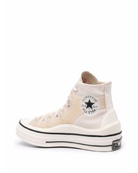 Baskets montantes en toile beiges Converse