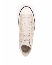 Baskets montantes en toile beiges Converse