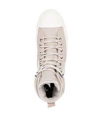 Baskets montantes en toile beiges Converse