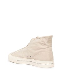 Baskets montantes en toile beiges VISVIM