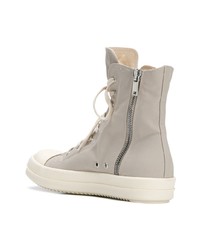 Baskets montantes en toile beiges Rick Owens DRKSHDW