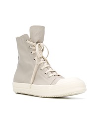 Baskets montantes en toile beiges Rick Owens DRKSHDW