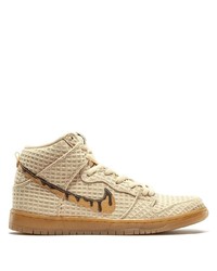 Baskets montantes en toile beiges Nike