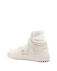 Baskets montantes en toile beiges Off-White