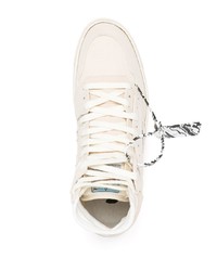 Baskets montantes en toile beiges Off-White