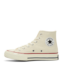 Baskets montantes en toile beiges Converse