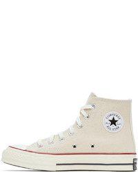 Baskets montantes en toile beiges Converse