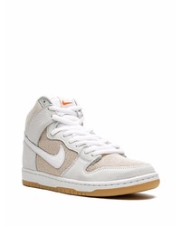 Baskets montantes en toile beiges Nike