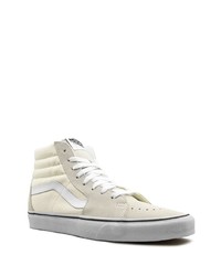 Baskets montantes en toile beiges Vans