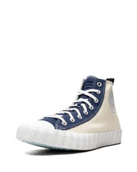 Baskets montantes en toile beiges Converse