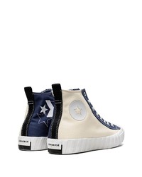 Baskets montantes en toile beiges Converse