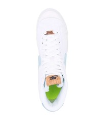 Baskets montantes en toile blanc et bleu Nike