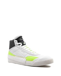 Baskets montantes en toile blanc et vert Nike