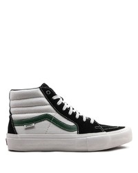 Baskets montantes en toile blanches et noires Vans