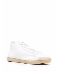 Baskets montantes en toile blanches Saint Laurent