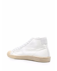 Baskets montantes en toile blanches Saint Laurent