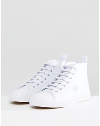 Baskets montantes en toile blanches Fred Perry
