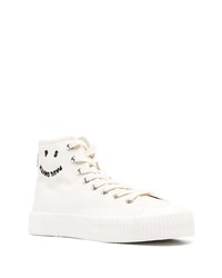 Baskets montantes en toile blanches PS Paul Smith