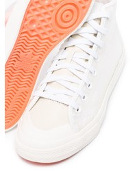 Baskets montantes en toile blanches adidas