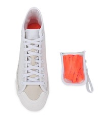 Baskets montantes en toile blanches adidas