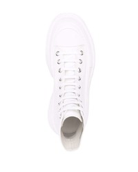 Baskets montantes en toile blanches Alexander McQueen