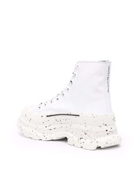 Baskets montantes en toile blanches Alexander McQueen