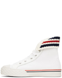 Baskets montantes en toile blanches Thom Browne