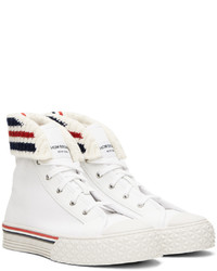 Baskets montantes en toile blanches Thom Browne