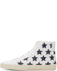 Baskets montantes en toile blanches Saint Laurent