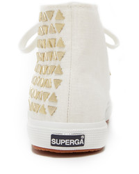 Baskets montantes en toile blanches Superga