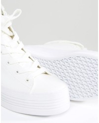 Baskets montantes en toile blanches Calvin Klein Jeans