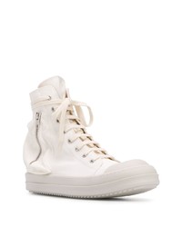 Baskets montantes en toile blanches Rick Owens DRKSHDW