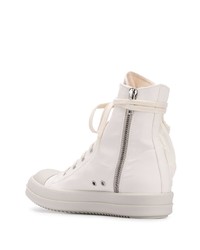 Baskets montantes en toile blanches Rick Owens DRKSHDW