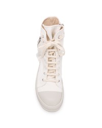 Baskets montantes en toile blanches Rick Owens DRKSHDW