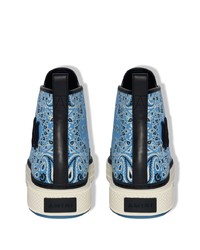 Baskets montantes en toile bleu clair Amiri