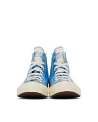 Baskets montantes en toile bleu clair Converse