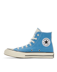 Baskets montantes en toile bleu clair Converse