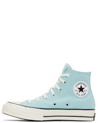 Baskets montantes en toile bleu clair Converse