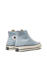 Baskets montantes en toile bleu clair Converse