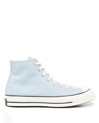 Baskets montantes en toile bleu clair Converse