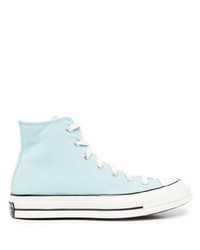 Baskets montantes en toile bleu clair Converse