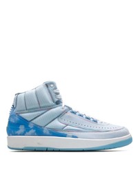Baskets montantes en toile bleu clair Jordan