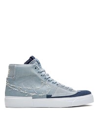 Baskets montantes en toile bleu clair Nike