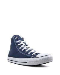 Baskets montantes en toile bleu marine et blanc Converse