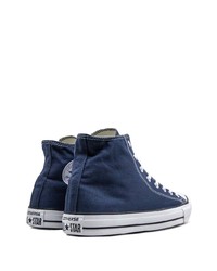 Baskets montantes en toile bleu marine et blanc Converse