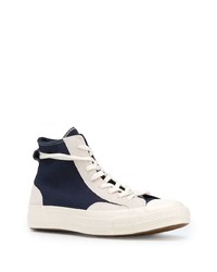 Baskets montantes en toile bleu marine et blanc Converse